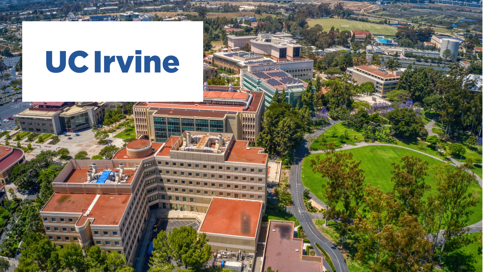 UC Irvine campus and logo