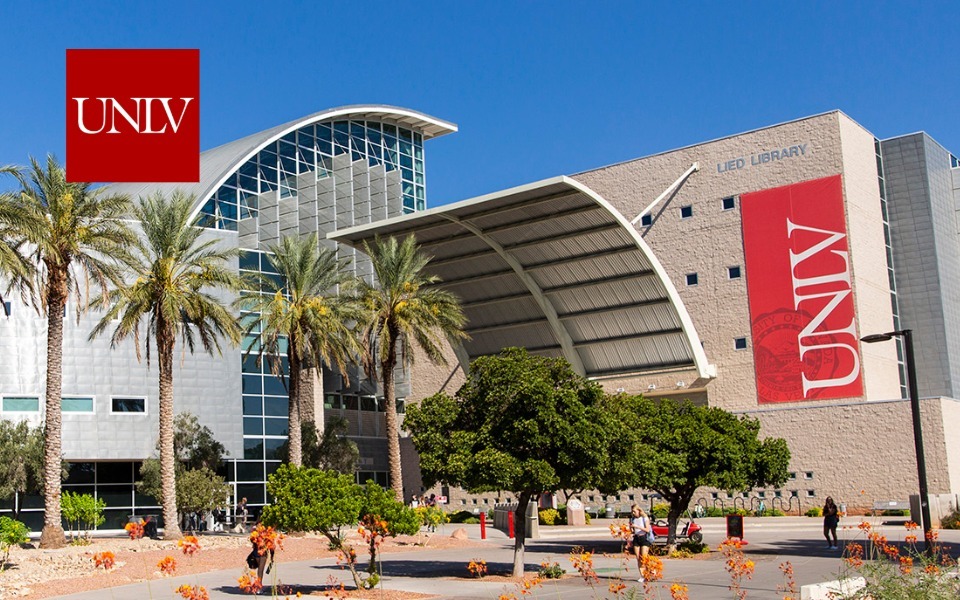 UNLV campus with logo UNLV campus with logo